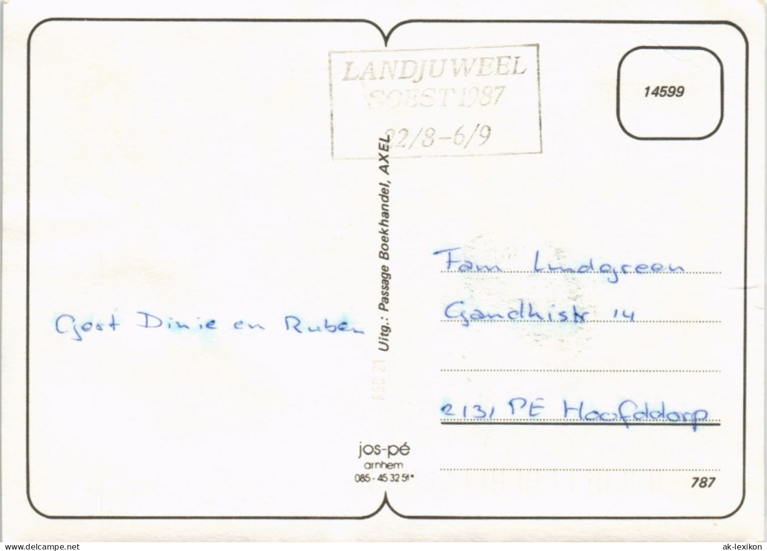 Postkaart Axel Groeten Uit Axel 4 Ortsansichten 1987 - Other & Unclassified