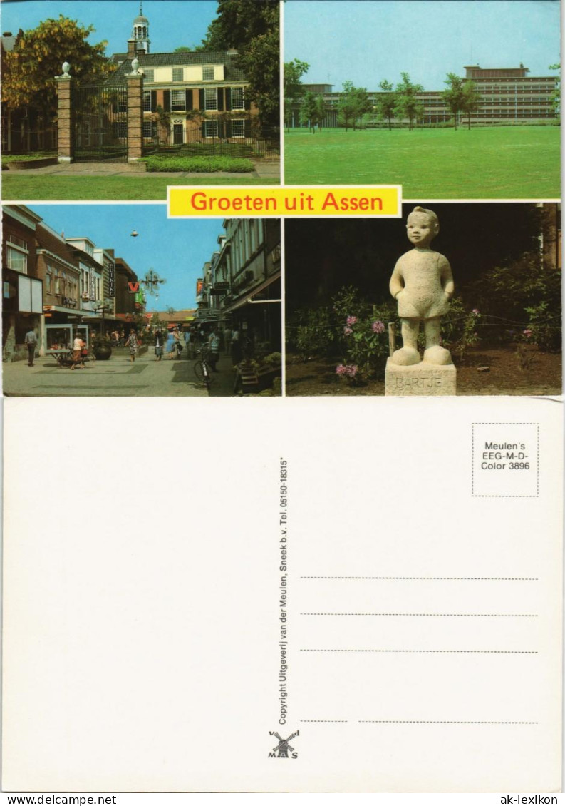 Postkaart Assen Stadtteilansichten Mehrbild-AK 4 Ortsansichten 1975 - Autres & Non Classés