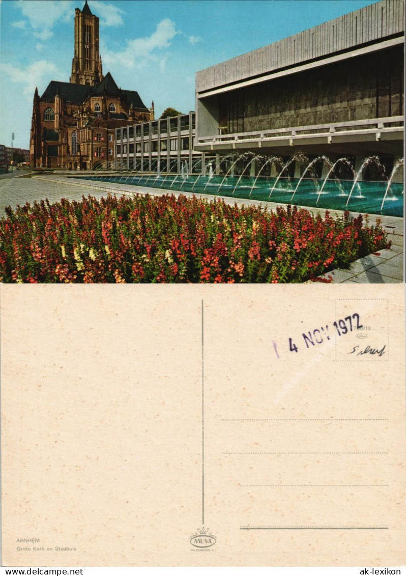 Postkaart Arnheim Arnhem Grote Kerk En Stadhuis, Kirche Stadthaus 1972 - Other & Unclassified