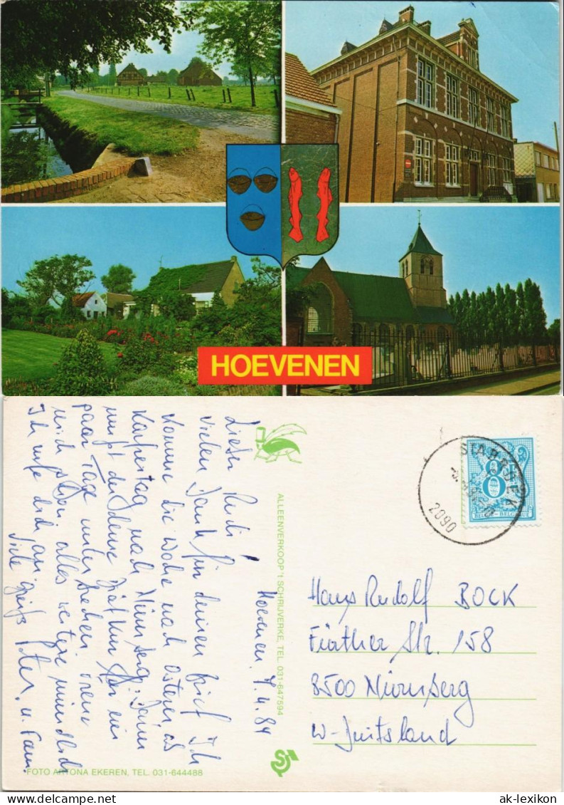 Postkaart Hoevenen Mehrbildkarte Mit 4 Ortsansichten 1984 - Autres & Non Classés