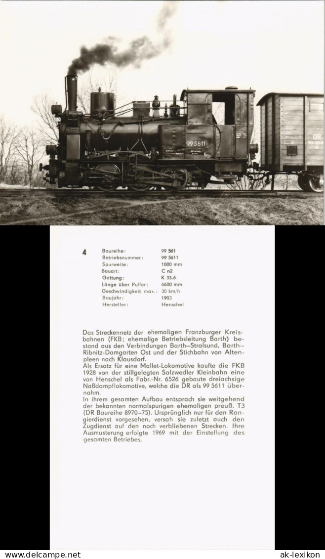 Betriebsnummer: 99 5611 Verkehr/KFZ - Eisenbahn/Zug/Lokomotive 1977 - Trains