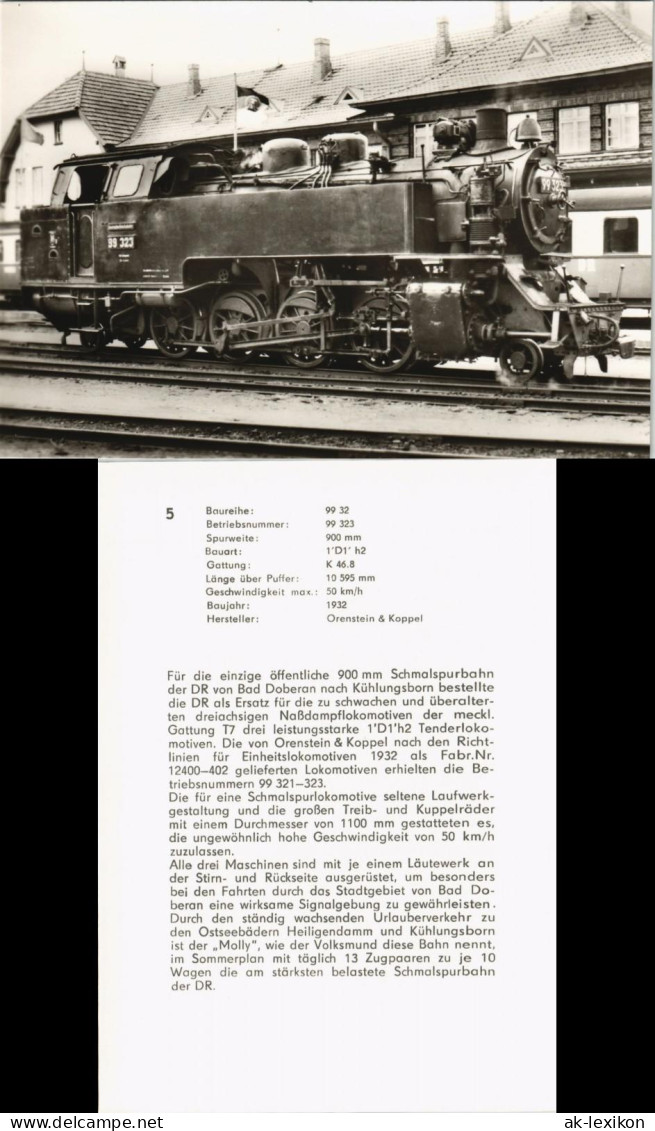 Betriebsnummer: 99 323 Verkehr/KFZ - Eisenbahn/Zug/Lokomotive 1977 - Trains