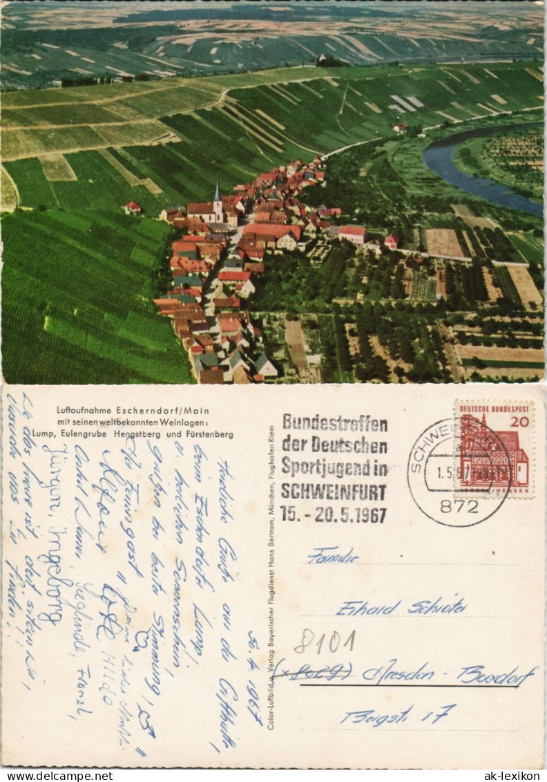 Ansichtskarte Escherndorf-Volkach Luftbild, Eulengrube 1967 - Other & Unclassified