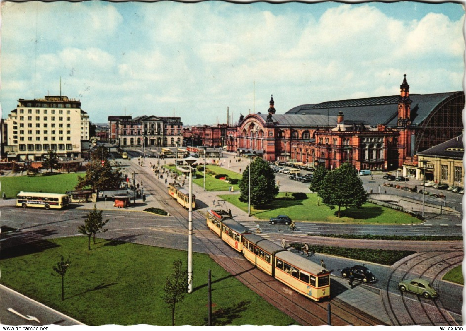 Ansichtskarte Bremen Hauptbahnhof Vorplatz Mit Straßenbahn 1960 - Bremen