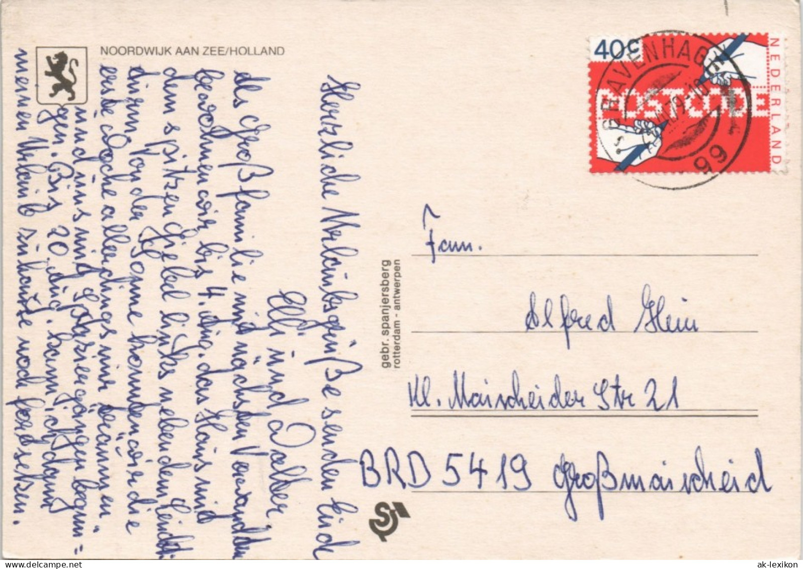 Postkaart Noordwijk Strand Zee Luftaufnahme 1979 - Andere & Zonder Classificatie