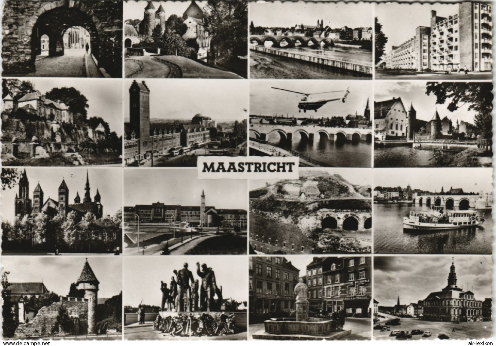 Maastricht Mestreech Stadtteilansichten Mehrbildkarte Mit 16 Ansichten 1960 - Other & Unclassified