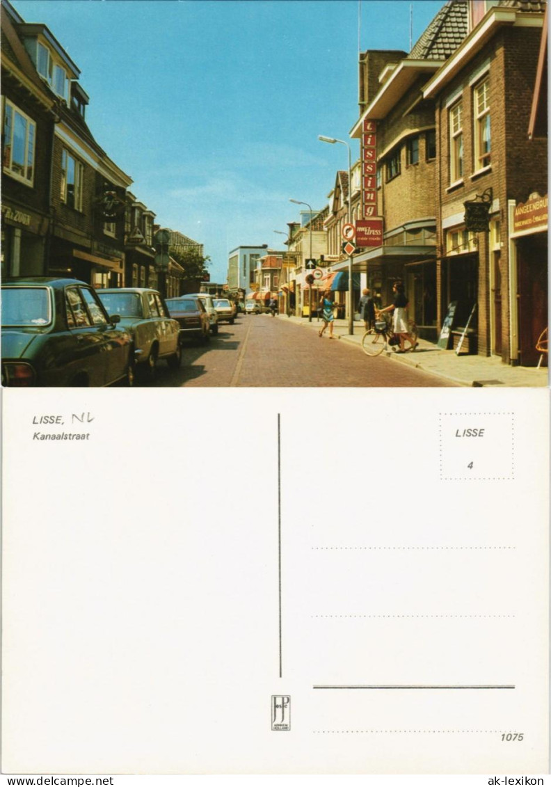 Postkaart Lisse Kanaalstraat Ortsansicht Autos Geschäftsstrasse 1975 - Andere & Zonder Classificatie