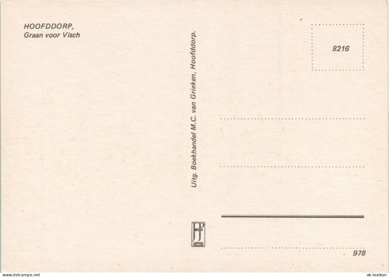 Postkaart Hoofddorp Graan Voor Visch Ortsansicht Mit Wohnblocks 1975 - Other & Unclassified