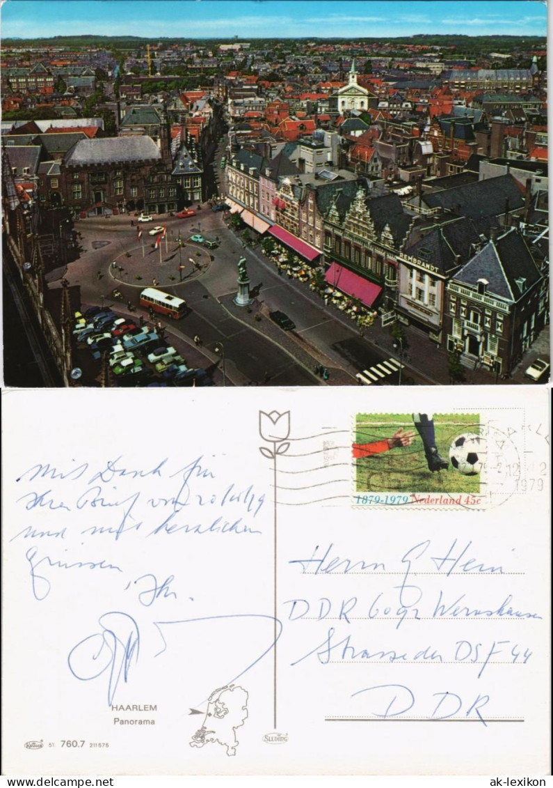 Postkaart Haarlem Luftaufnahme Centrum Vom Flugzeug Aus 1980 - Haarlem