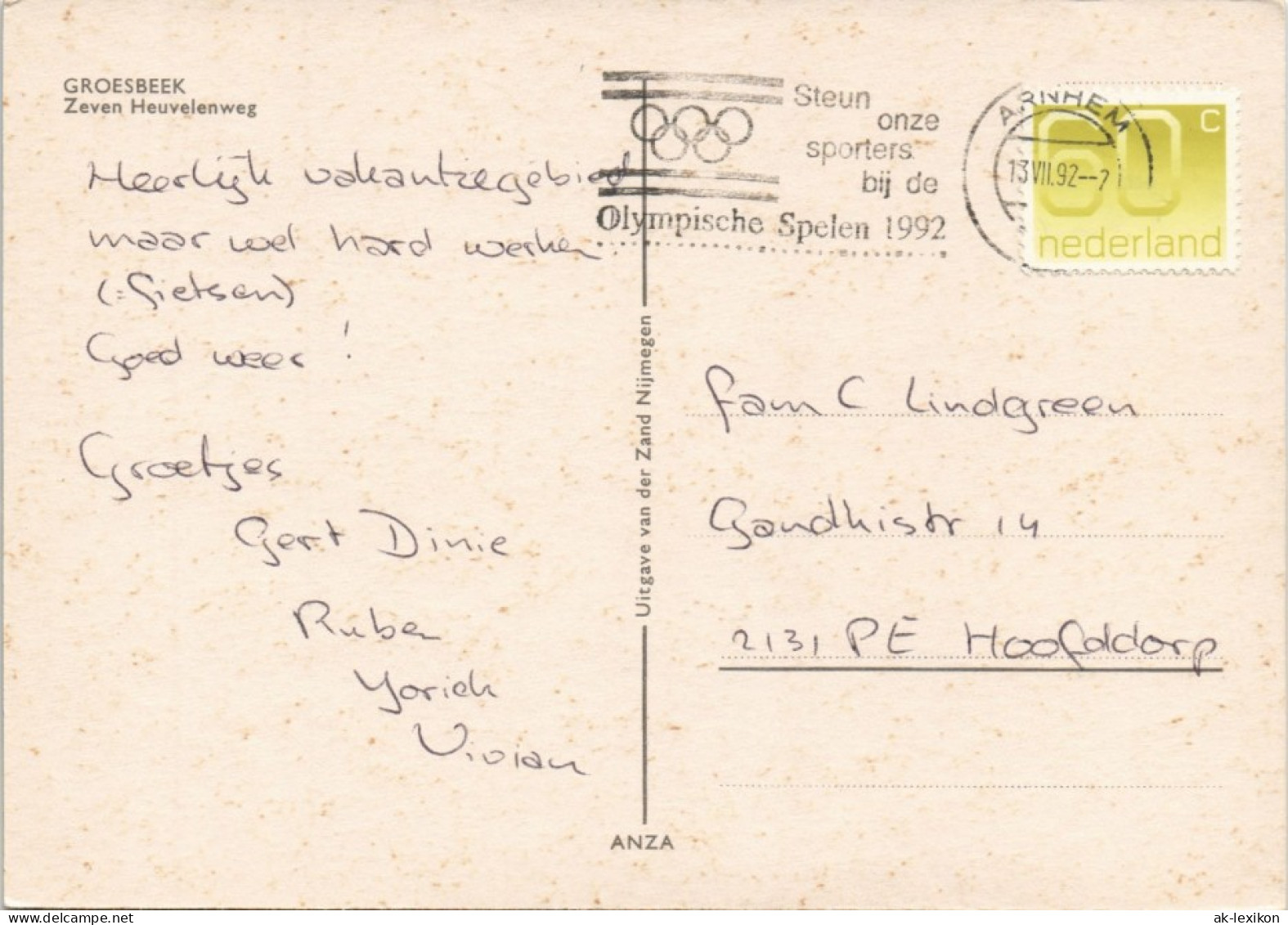 Postkaart Groesbeek Zeven Heuvelenweg 1992 - Other & Unclassified