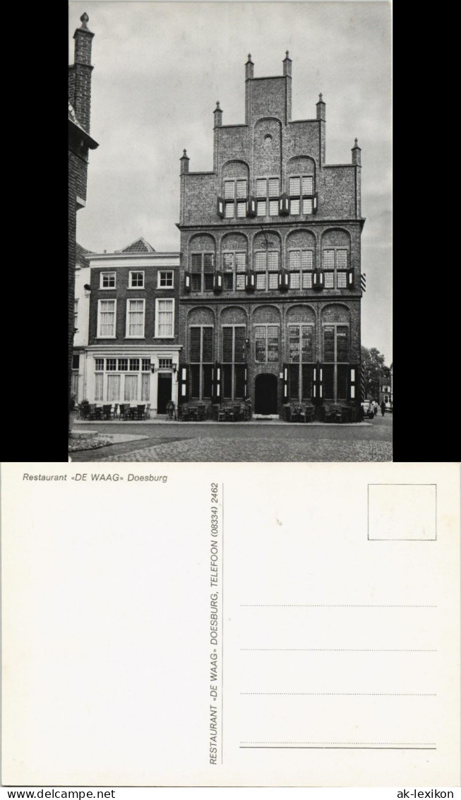 Postkaart Doesburg Straßen Ansicht Mit Restaurant De Waag 1960 - Autres & Non Classés