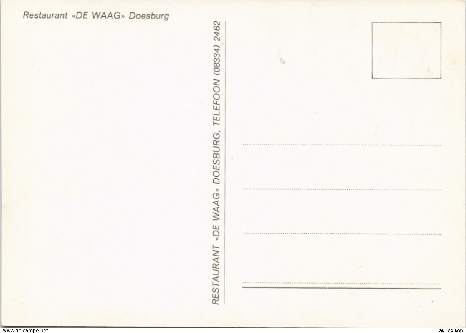 Postkaart Doesburg Straßen Ansicht Mit Restaurant De Waag 1960 - Autres & Non Classés