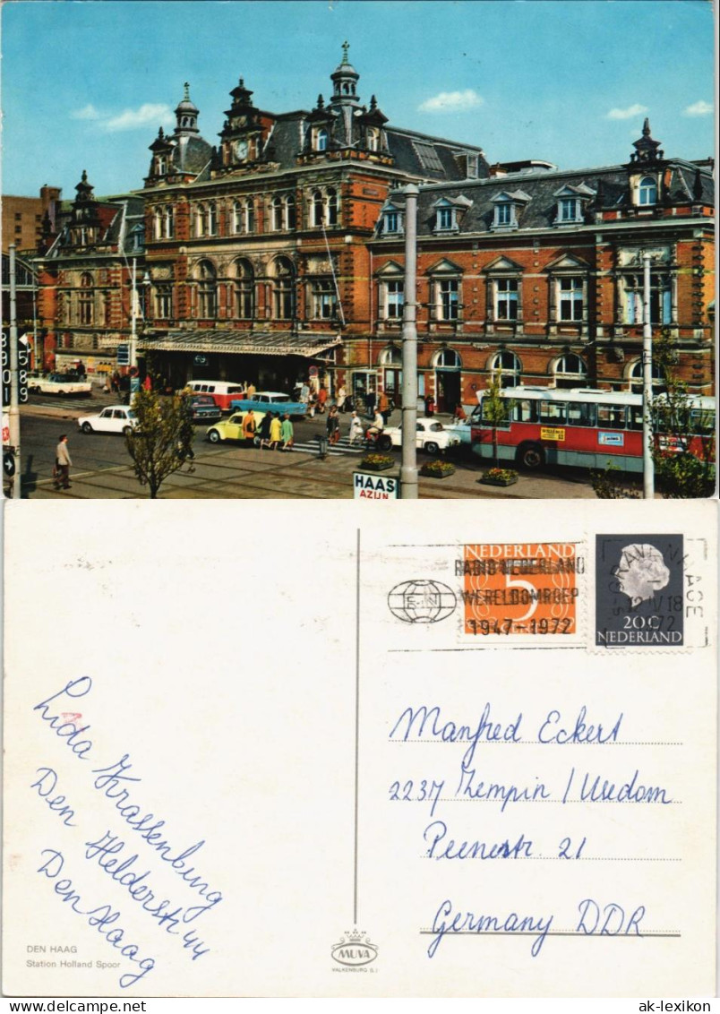 Postkaart Den Haag Den Haag Station Holland Spoor Belebte Straße 1972 - Other & Unclassified