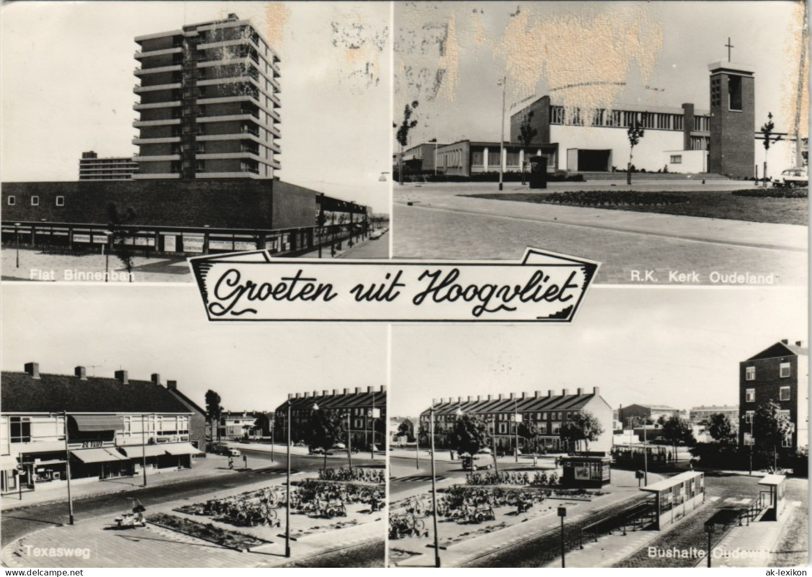 Hoogvliet-Rotterdam Rotterdam Mehrbild-AK Mit Texasweg, Bushaltestelle 1960 - Rotterdam