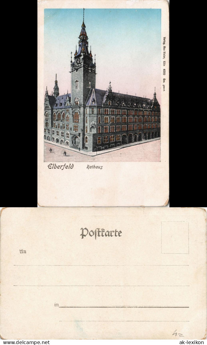 Ansichtskarte Elberfeld-Wuppertal Rathaus 1906 Goldrand - Wuppertal