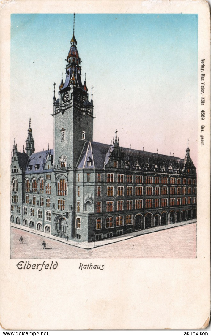 Ansichtskarte Elberfeld-Wuppertal Rathaus 1906 Goldrand - Wuppertal