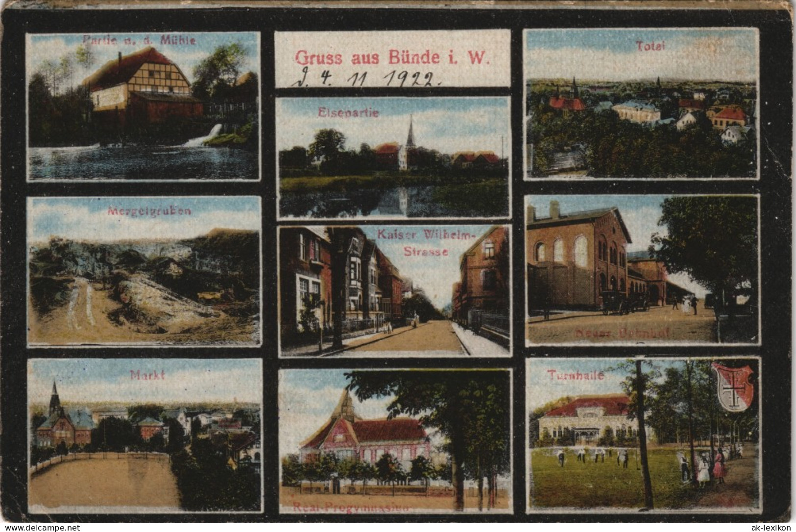 Ansichtskarte Bünde MB: Straßen, Plätze 1913 - Buende
