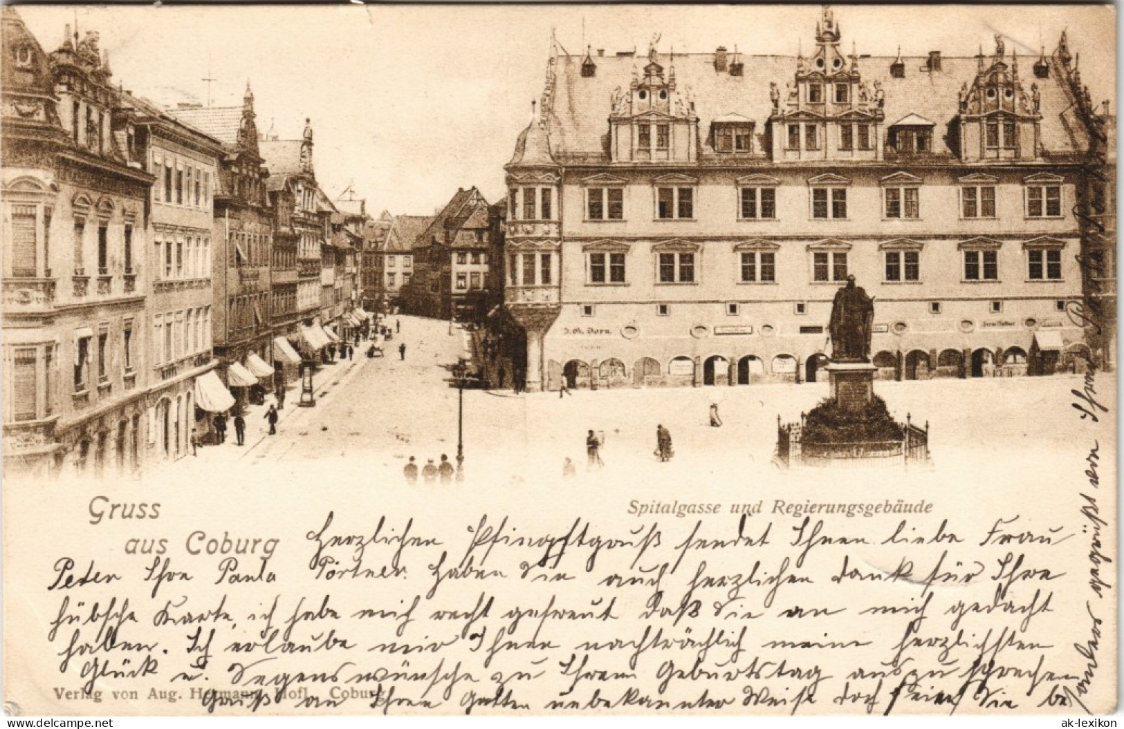 Ansichtskarte Coburg Spitalgasse 1900 - Coburg