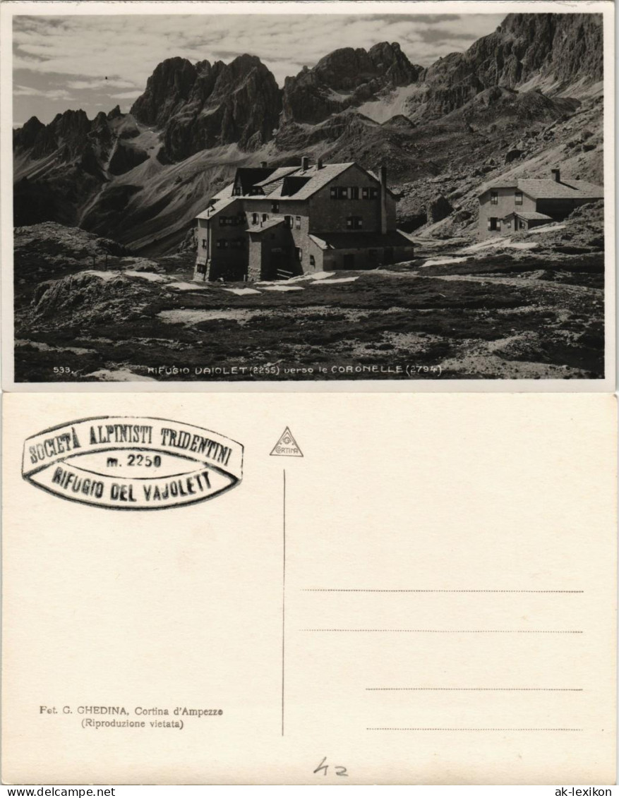 Cartoline .Trentino-Südtirol Rifugio Del Vajolett 1930 - Autres & Non Classés