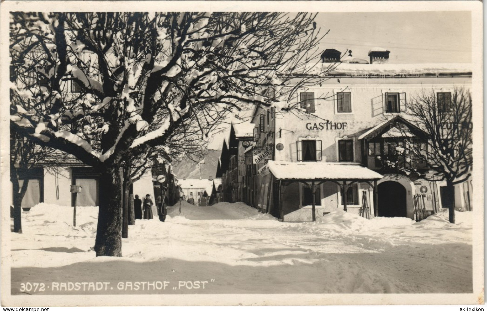 Ansichtskarte Radstadt Straße Im Winter Gasthof "Post" 1927 - Autres & Non Classés