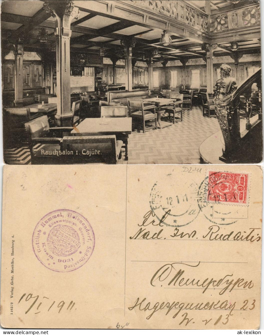 Ansichtskarte  Dampfer - Rauchsalon Cajüte 1901 - Other & Unclassified