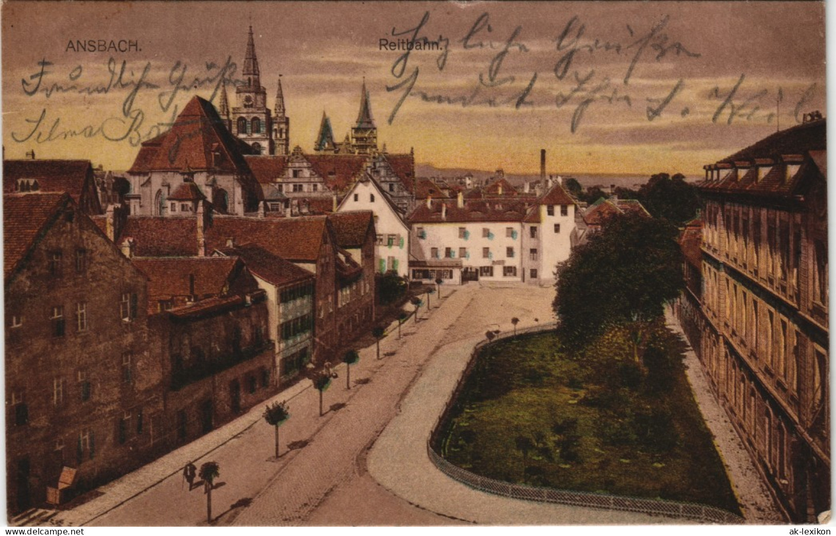 Ansichtskarte Ansbach Reitbahn 1923 - Ansbach