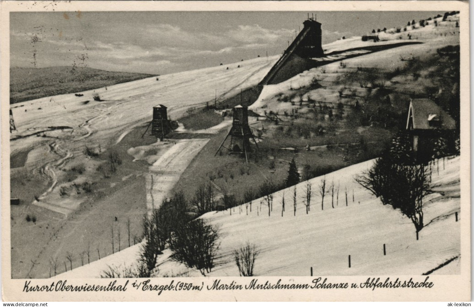 Ansichtskarte Oberwiesenthal Blick Auf Die Sprungschanze Im Winter 1936 - Oberwiesenthal