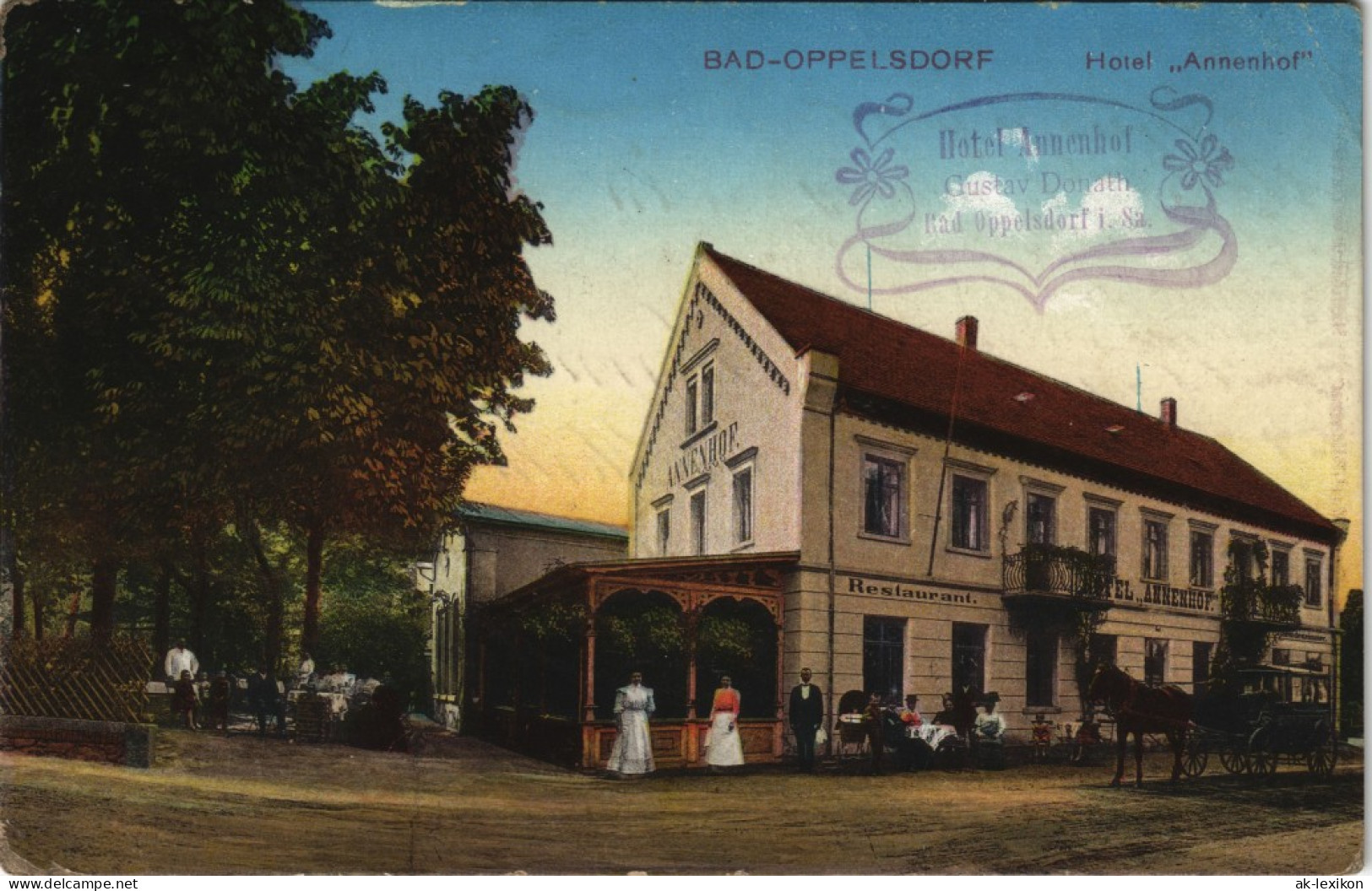 Postcard Bad Oppelsdorf Opolno Zdrój Hotel Annenhof 1913 - Schlesien