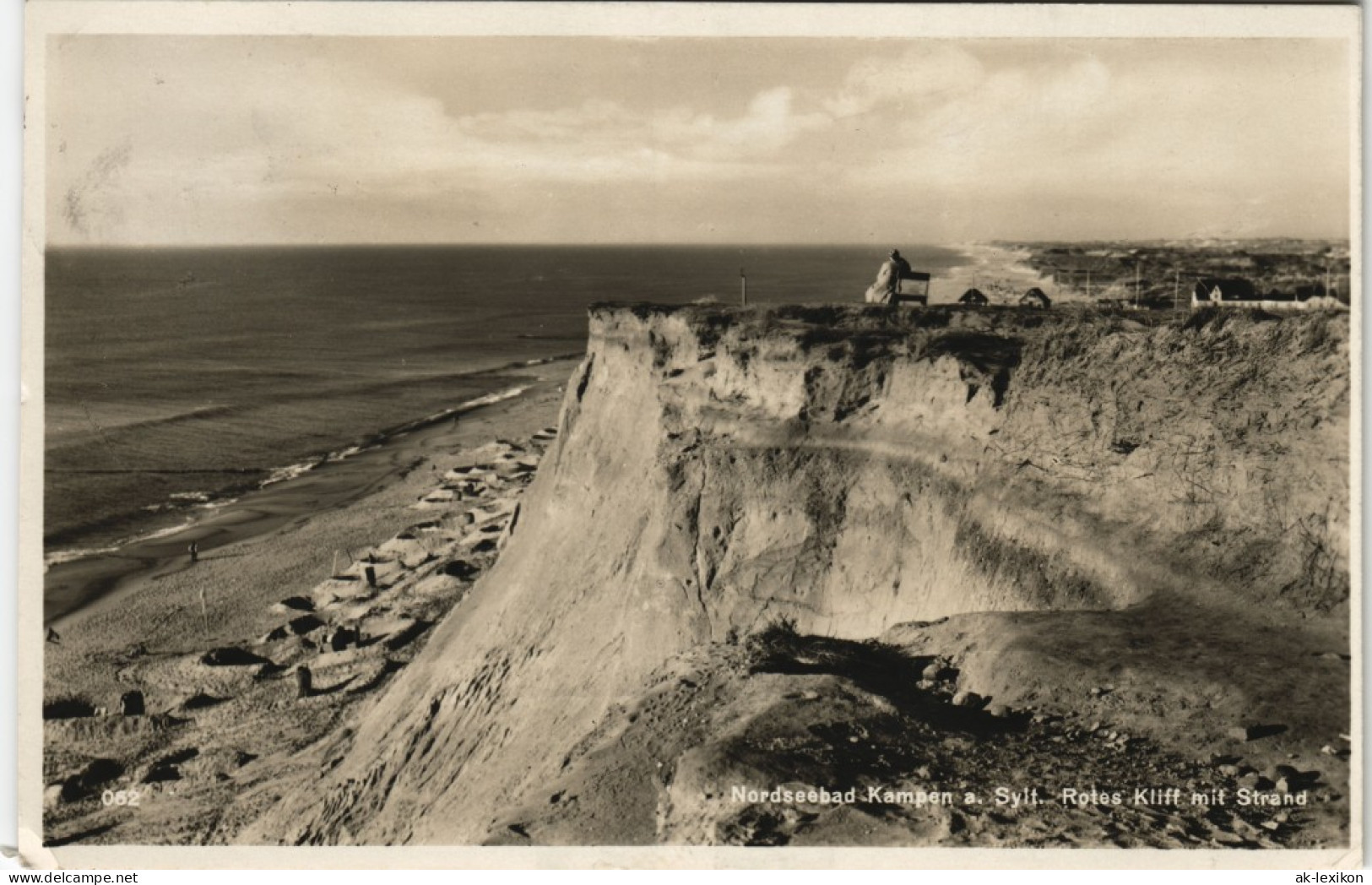 Ansichtskarte Kampen (Sylt) Rotes Kliff Mit Strand 1938 - Altri & Non Classificati