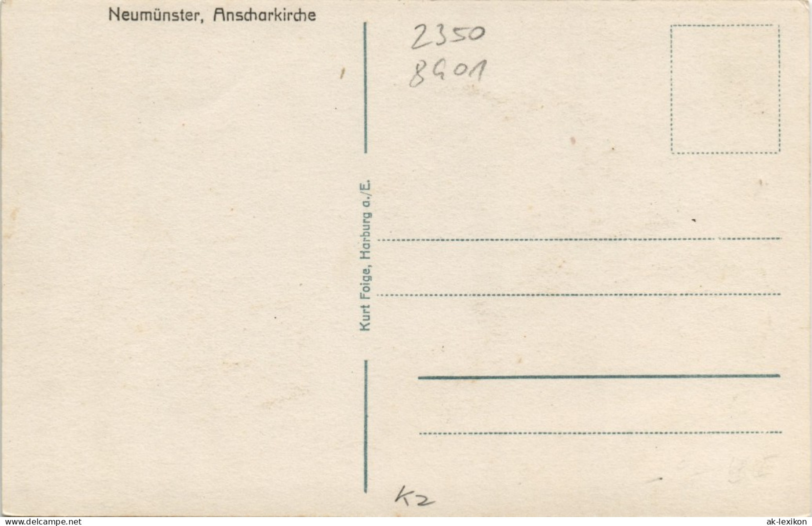 Ansichtskarte Neumünster Anscharkirche 1931 - Autres & Non Classés