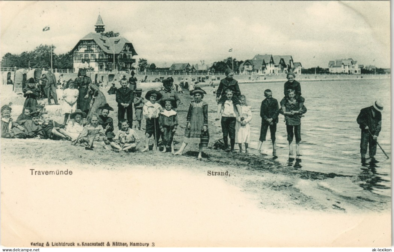 Ansichtskarte Travemünde-Lübeck Strand, Restaurant - Badeleben 1905 - Autres & Non Classés
