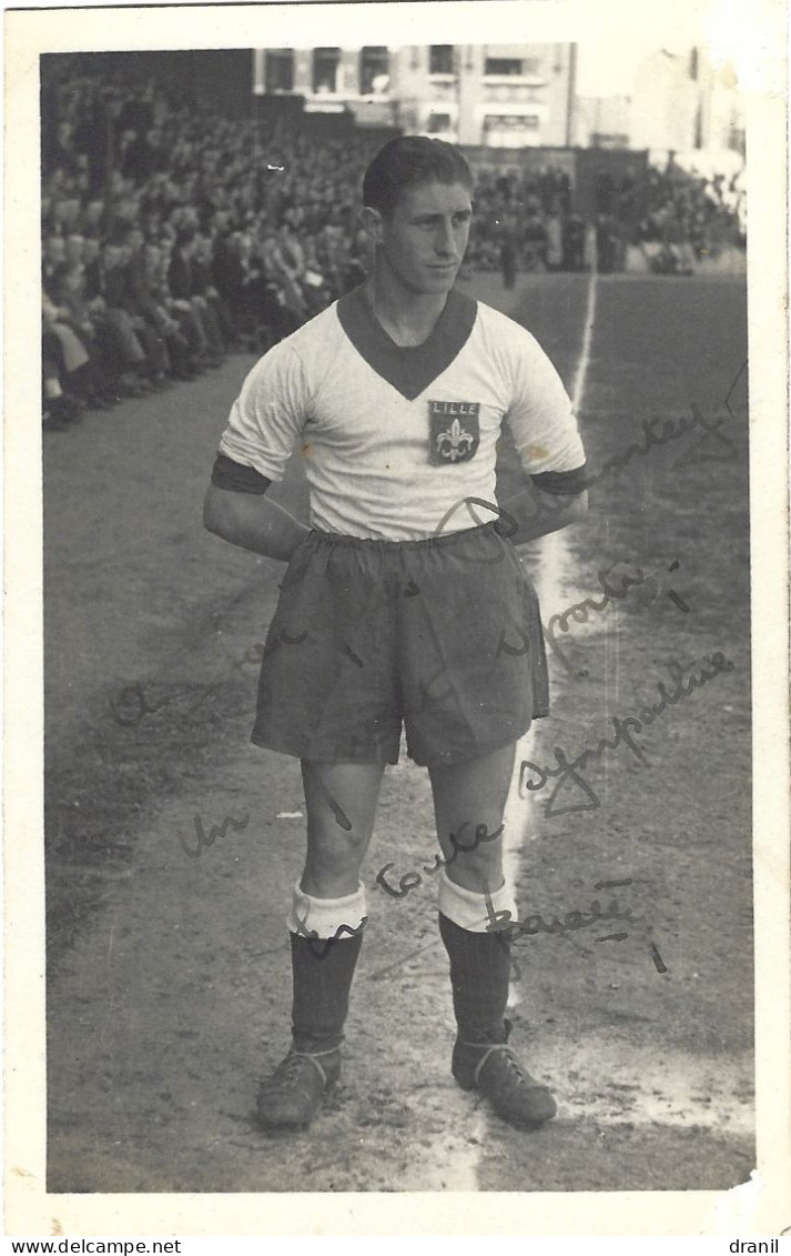 Football - Format 8.8X14 Cm - Jean BARATTE - 1923-1986 - Equipe De Lille En 49-50 - Dédicace - Signiert