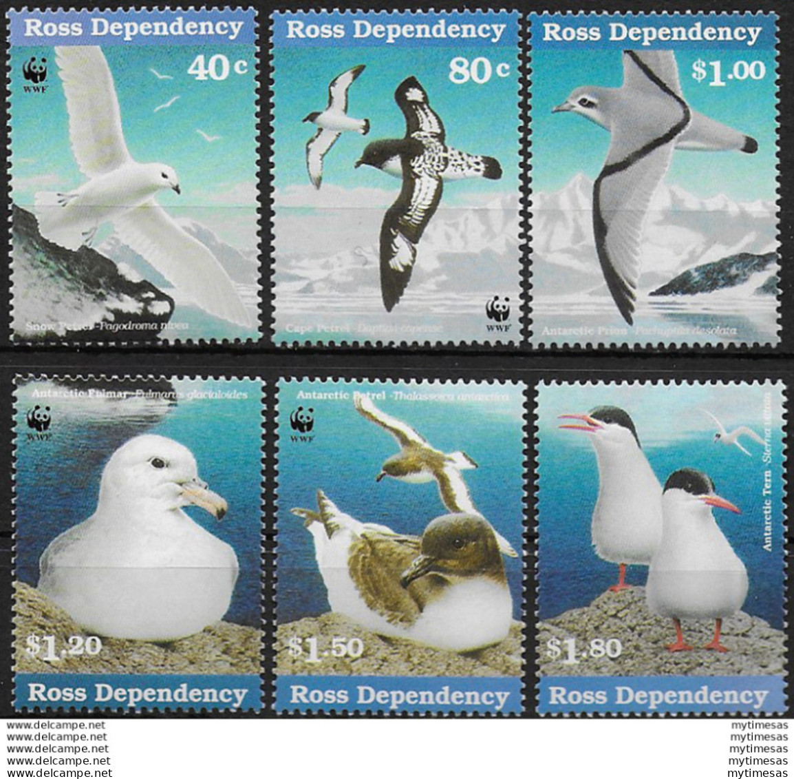 1997 Ross Dependency  Seabirds 6v. WWF MNH SG. N. 44/47+50+53 - Autres & Non Classés