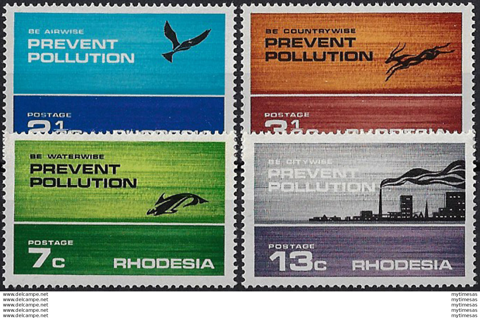 1972 Rhodesia "prevent Pollution" 4v. MNH SG N. 470/73 - Sonstige & Ohne Zuordnung