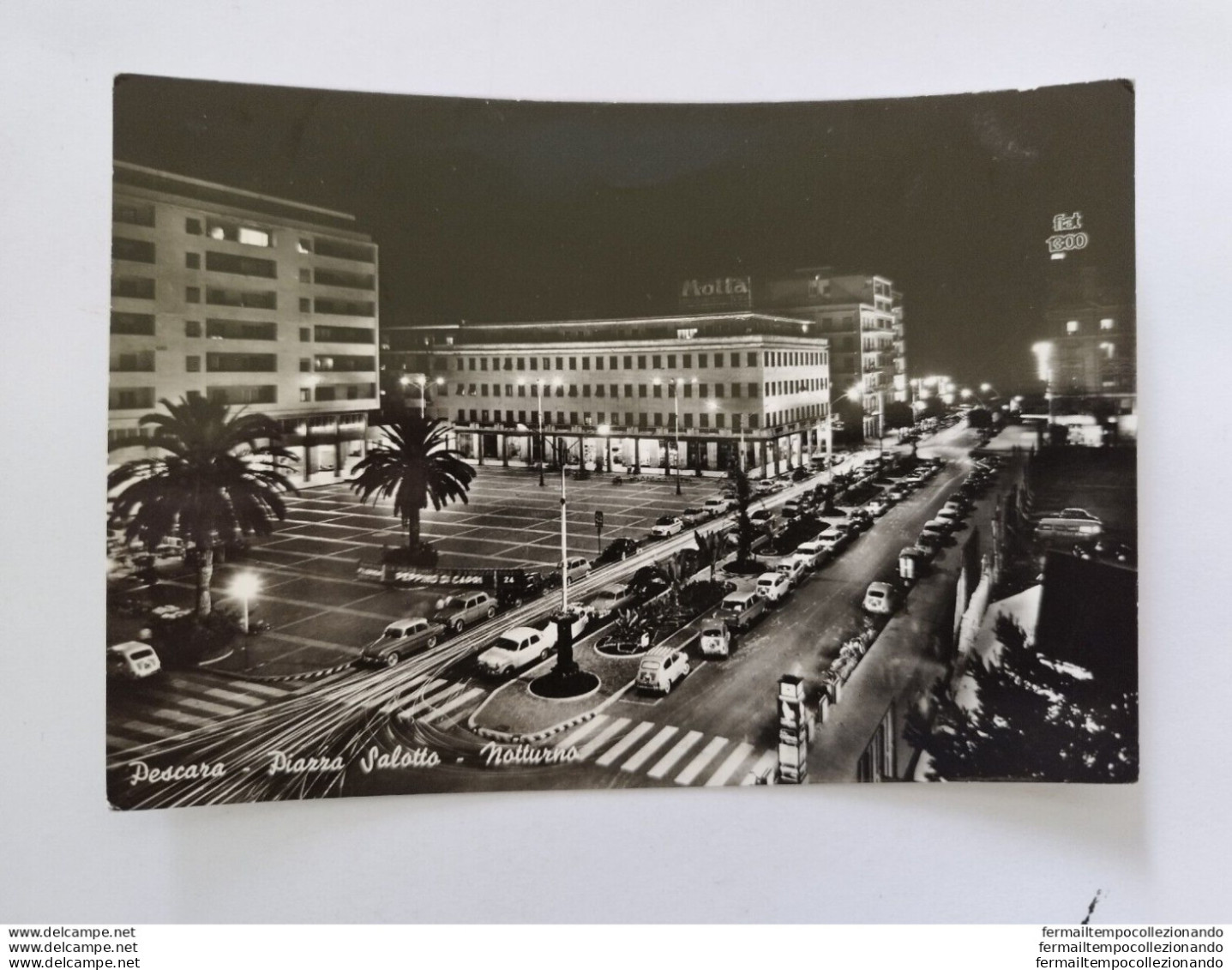 Br71 Cartolina Pescara Citta' Piazza Stelvio Piazza Salotto Notturno Abruzzo - Pescara