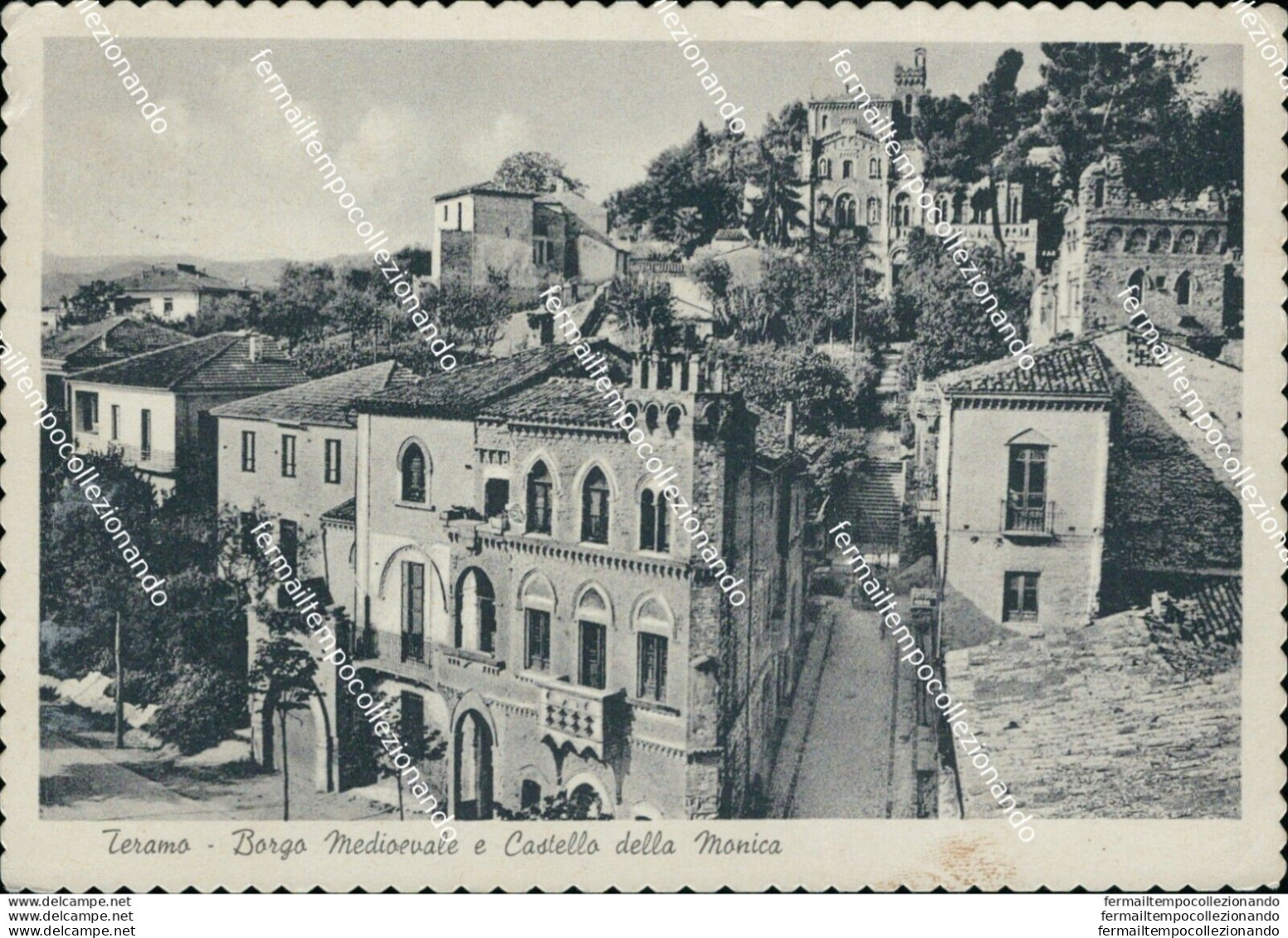 Bn569 Cartolina Teramo Citta' Borgo Medioevale E Castello Della Monica - Chieti