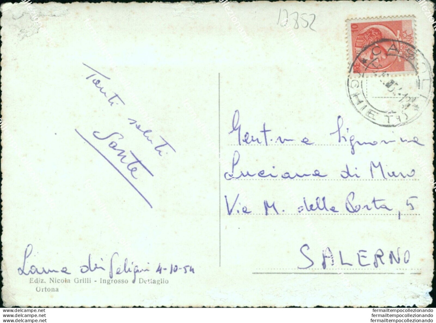 D852 Cartolina Ortona Giardini Di Piazza Vittoria Provincia Di Chieti - Chieti