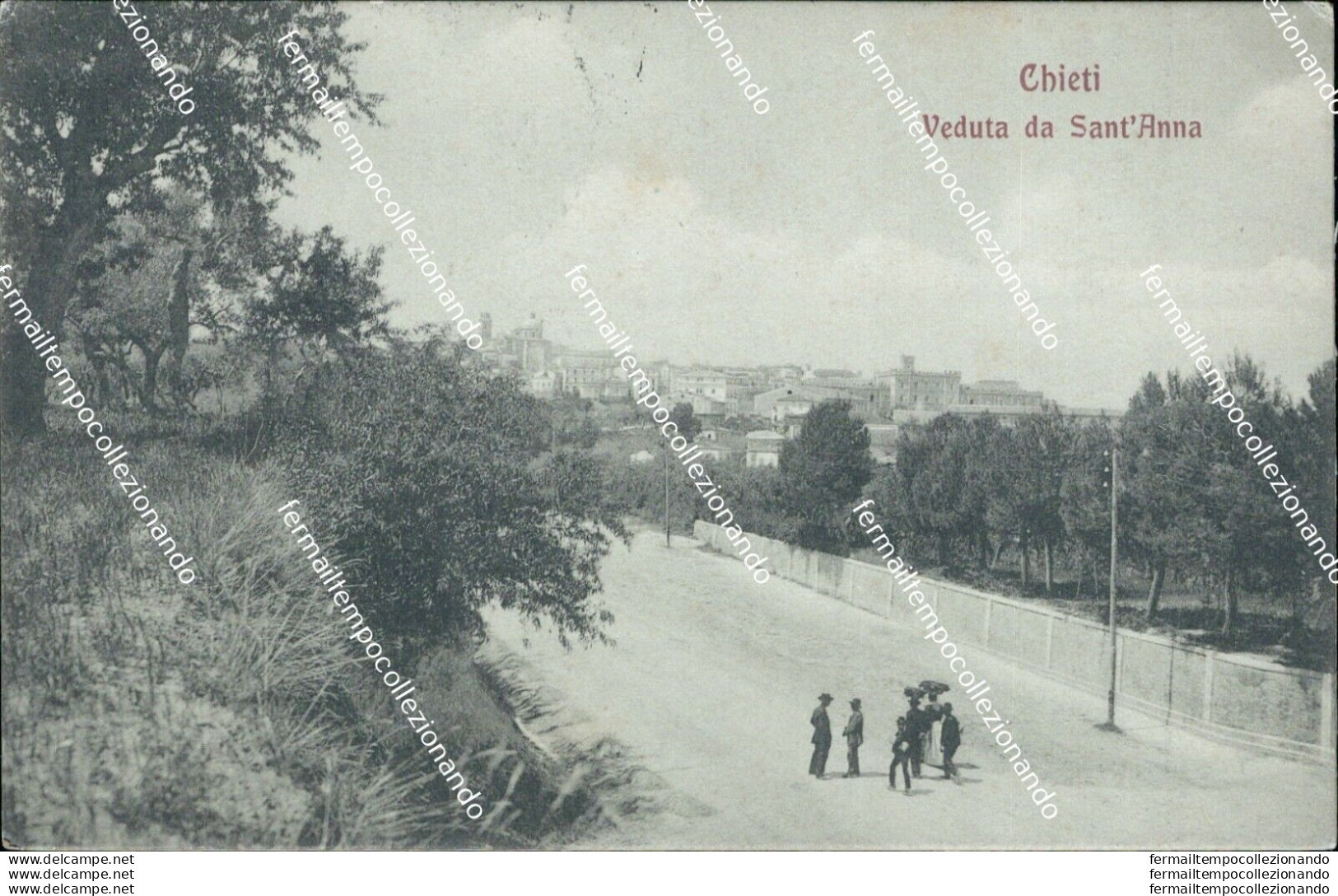 Az544 Cartolina Chieti Citta' Veduta Da Sant'anna 1914 - Chieti