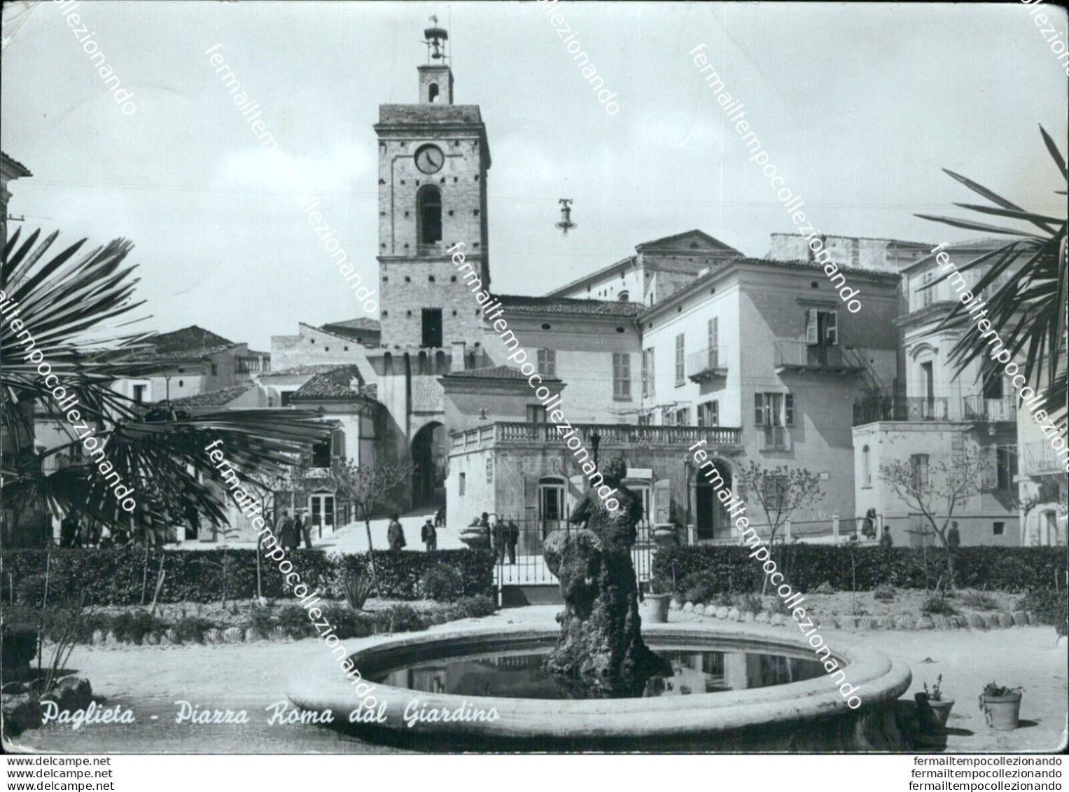 Bu112 Cartolina Paglieta Piazza Roma Dal Giardino Provincia Di Chieti Abruzzo - Chieti