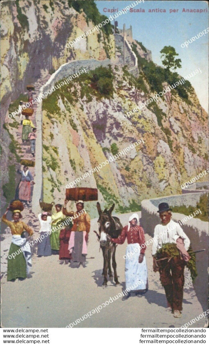 At688 Cartolina Capri Scala Antica Per Anacapri Provincia Di Napoli - Napoli (Neapel)