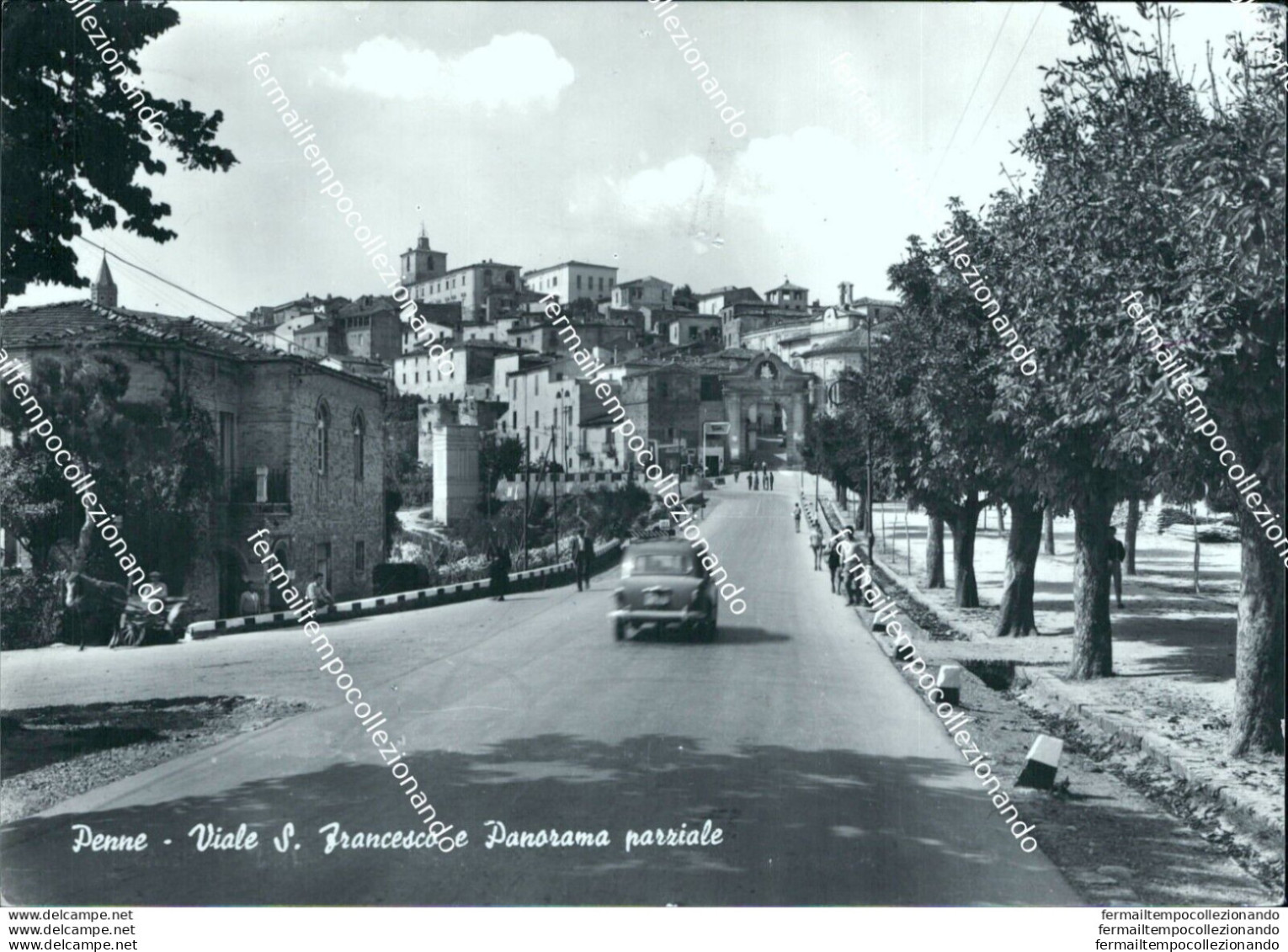 Bu120 Cartolina Penne Viale S.francesco E Panorama Parziale Pescara Abruzzo - Pescara