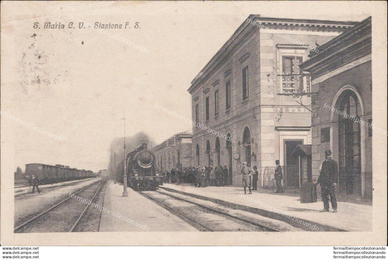 Al34 Cartolina S.maria Capua Vetere Stazione 1929 Provincia Di Caserta - Caserta