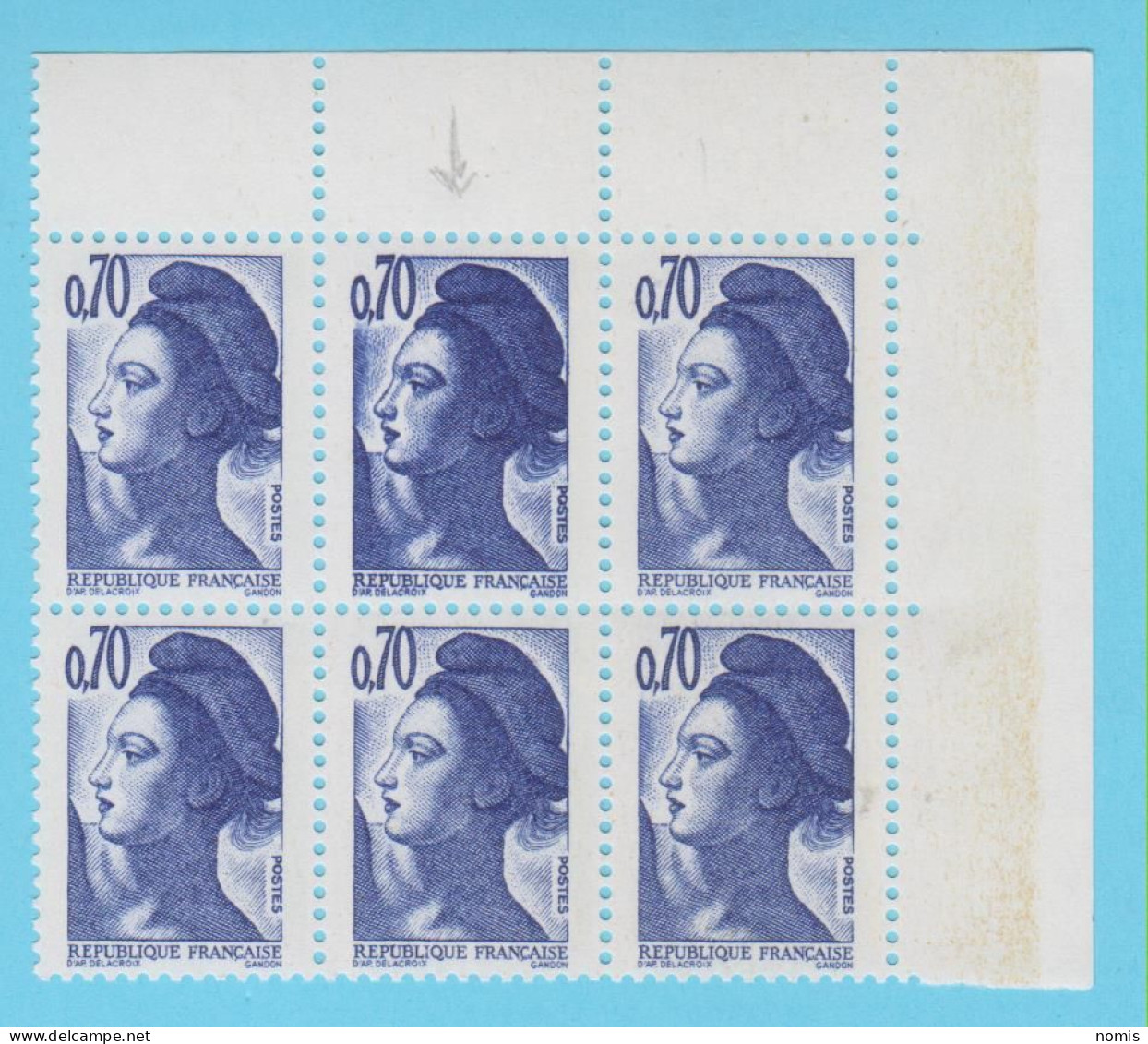 J.P.S. 01/24 - N° 23 - N° 2240 A - Bloc De 6 Avec Une Double Frappe - Livraison Offerte - 1982-1990 Liberty Of Gandon