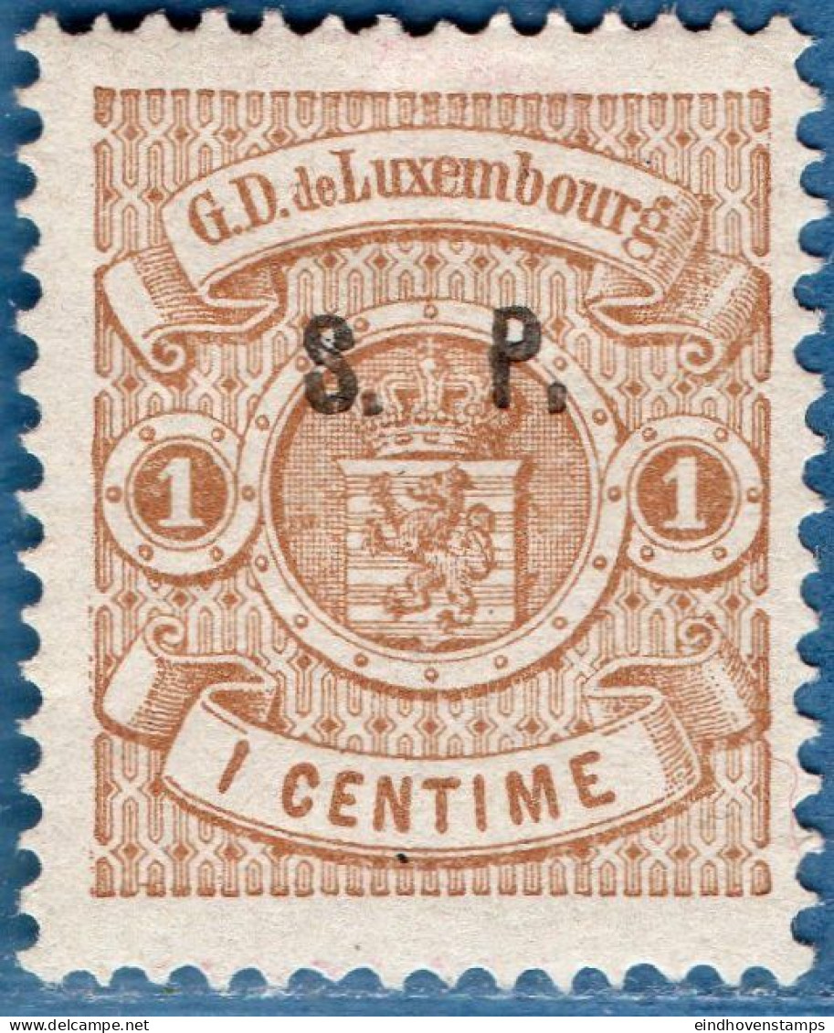 Luxemburg Service 1881 1 C Small S.P. Overprint (Haarlem Printing, Perforated 13½) MH - Servizio