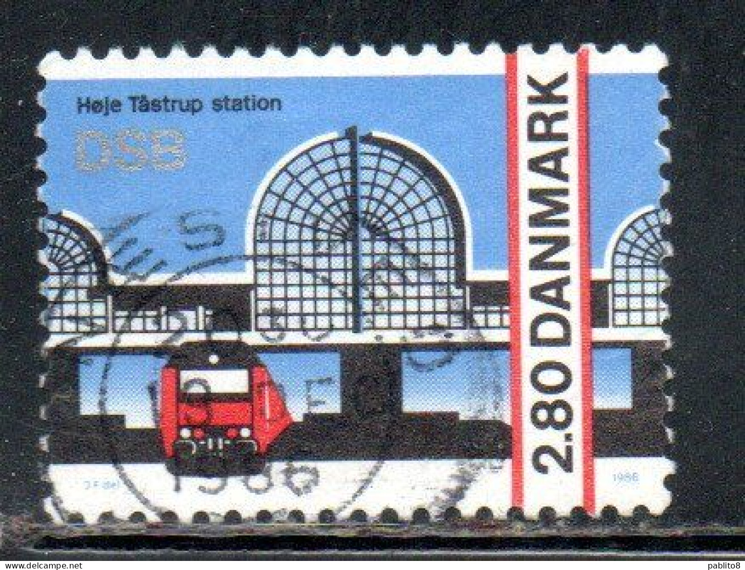 DANEMARK DANMARK DENMARK DANIMARCA 1986 HOJE TASTRUP TRAIN STATION OPENING MAY 31 2.80k USED USATO OBLITERE' - Oblitérés