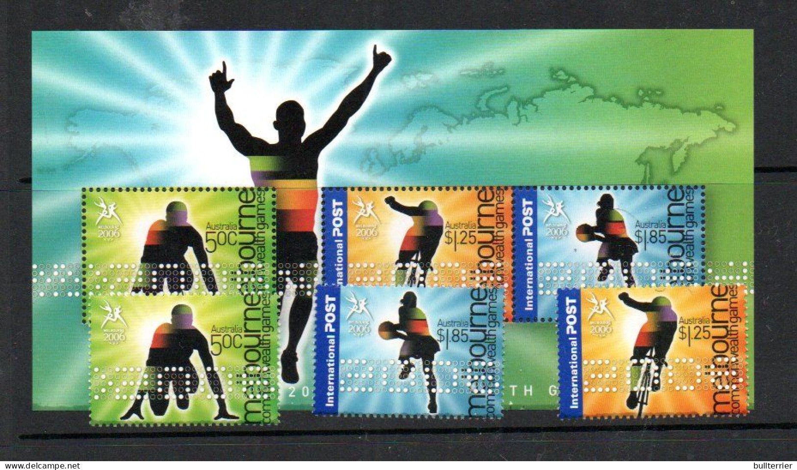 SPORTS  - AUSTRALIA - 2006 - COMMONWEALTH GAMES SET OF 3 + S/SHEET  MINT NEVER HINGED - Autres & Non Classés