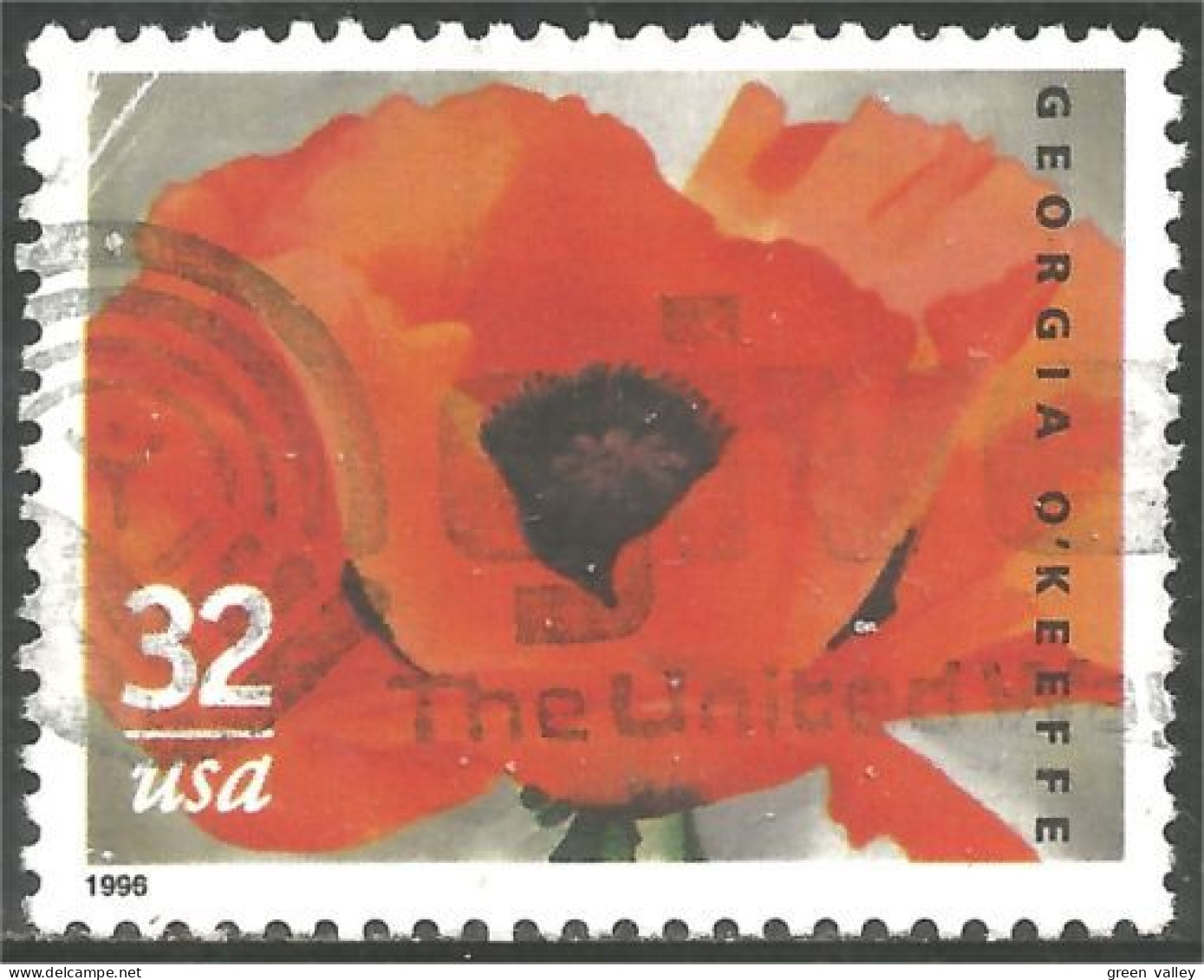 XW01-0579 USA 1996 Georgia O'Keeffe Coquelicot Red Poppy Flower Fleur - Autres & Non Classés