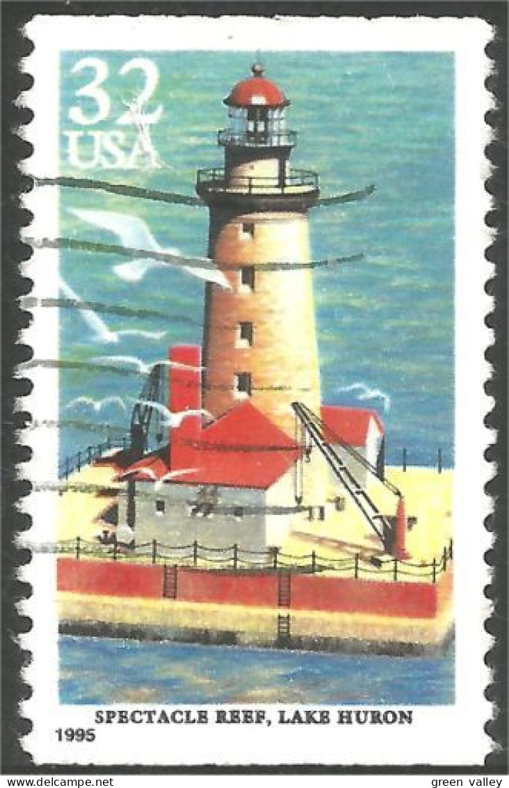 XW01-0568 USA 1995 Phare Spectacle Reef Lighthouse Faro Lichtturm Vuurtoren Farol - Oblitérés