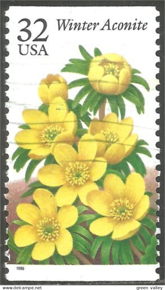 XW01-0531 USA 1996 Fleur Flower Blume Winter Aconite Aconit Hiver - Gebraucht