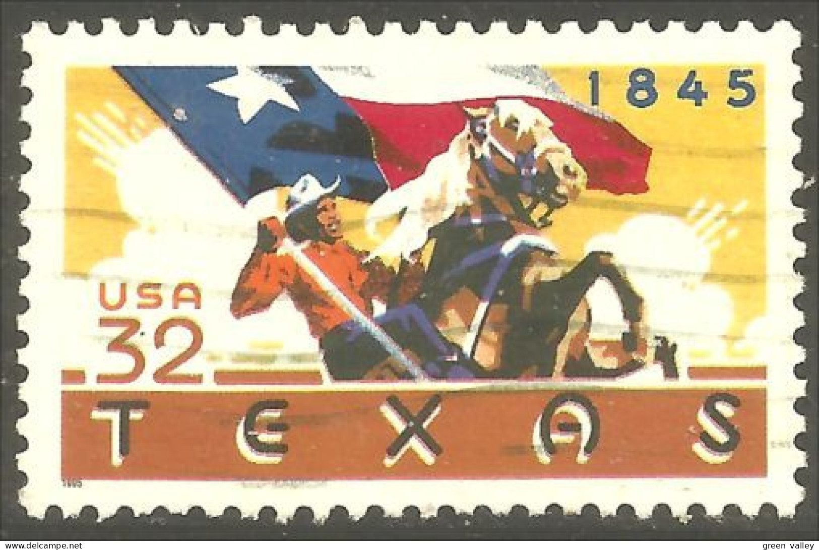 XW01-0523 USA 1995 Texas Drapeau Flag Cheval Horse Pferd Paard Caball - Pferde